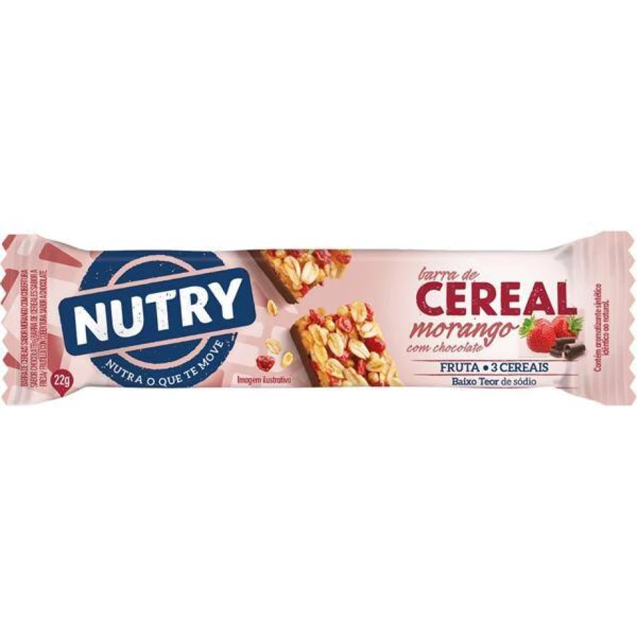 BARRINHA DE CEREAL MORANGO COM CHOCOLATE NUTRY